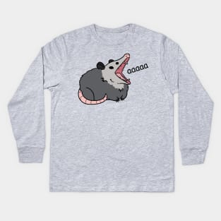 possum screm (black text) Kids Long Sleeve T-Shirt